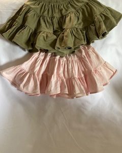 L. Jupe rose pale kaki turquoise