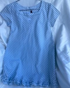 Lili gaufrette Lamina blue ceil & rose pale dress